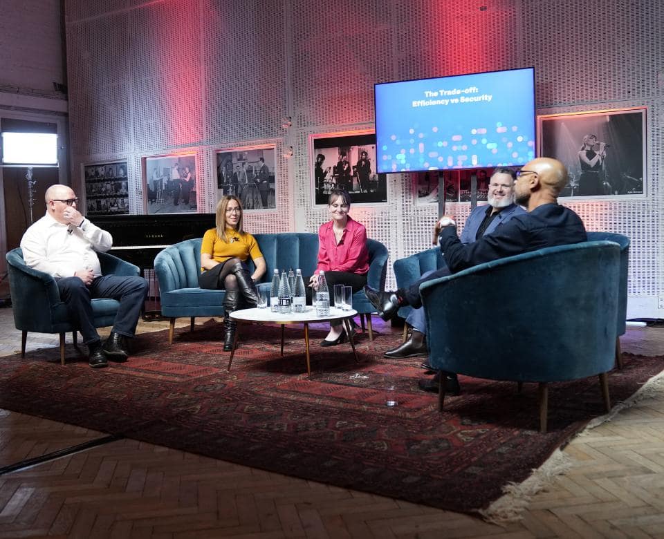 Una Verhoeven on the HotTopics panel, The Trade-Off: AI Efficiency vs Security